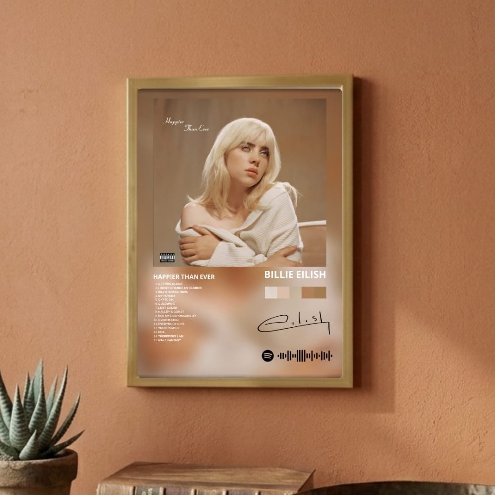 billie eilish - happier than ever - Vibes Districtbillie eilish - happier than ever poster GoldVibes District