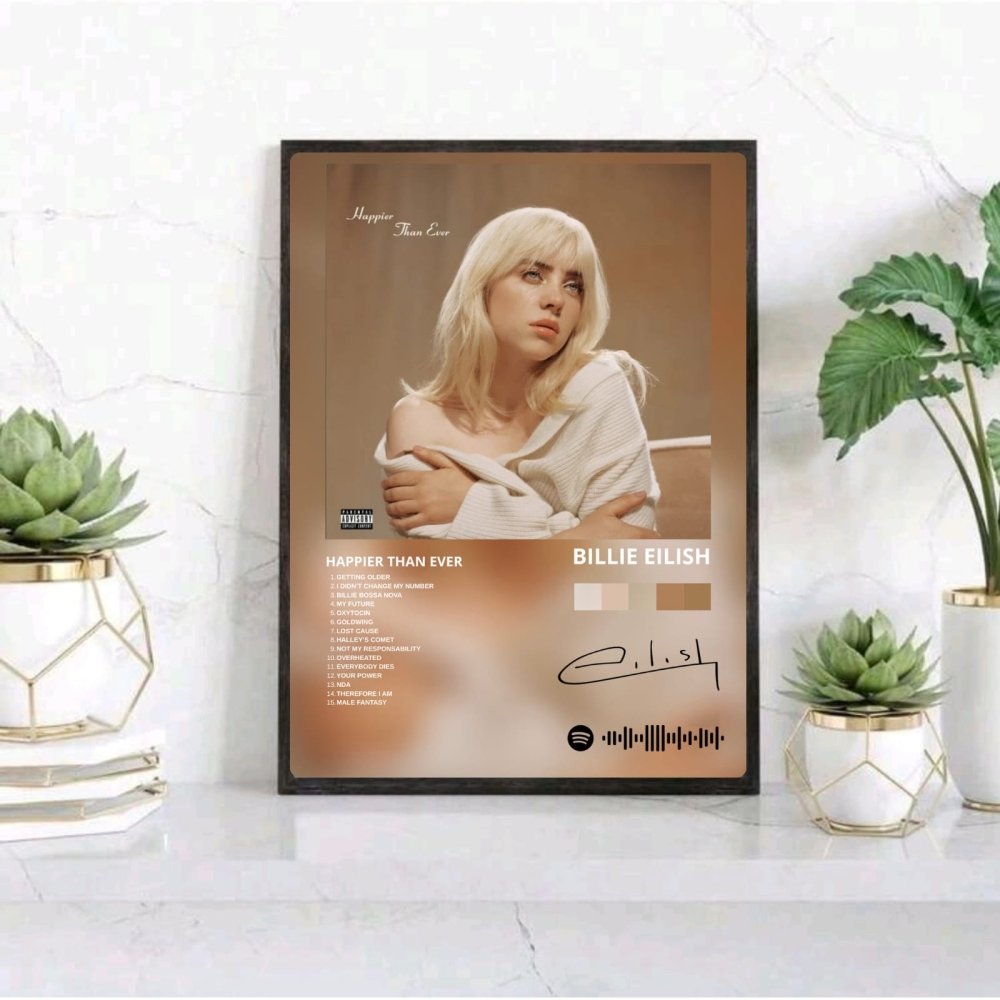 billie eilish - happier than ever - Vibes Districtbillie eilish - happier than ever poster GoldVibes District