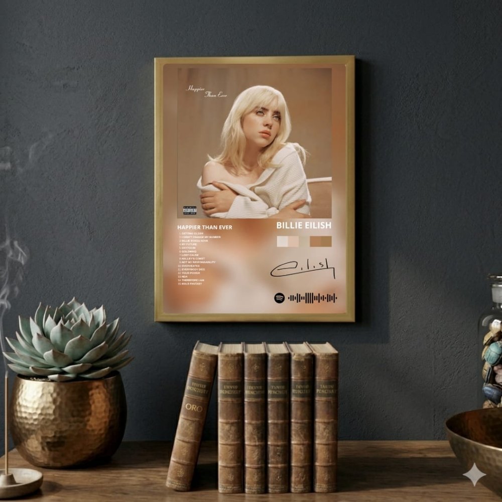 billie eilish - happier than ever - Vibes Districtbillie eilish - happier than ever poster GoldVibes District