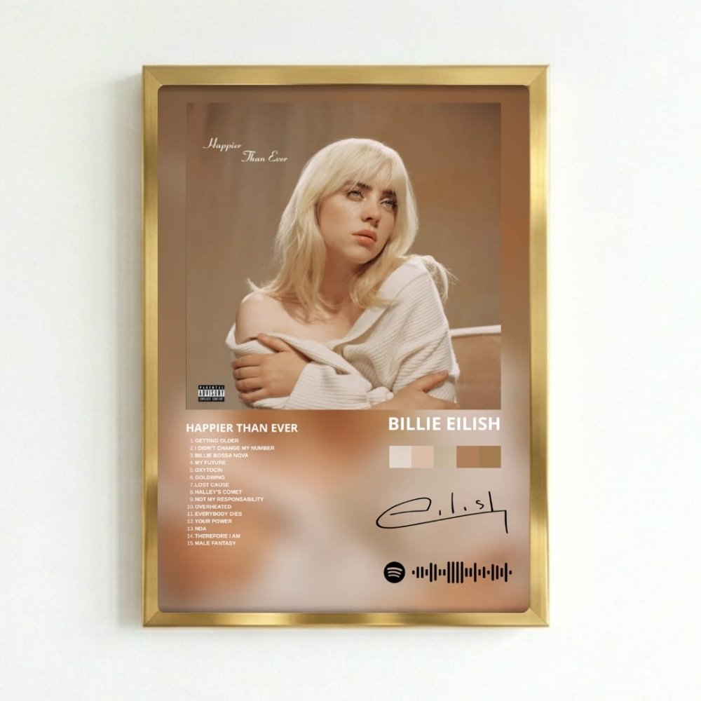 billie eilish - happier than ever - Vibes Districtbillie eilish - happier than ever poster GoldVibes District