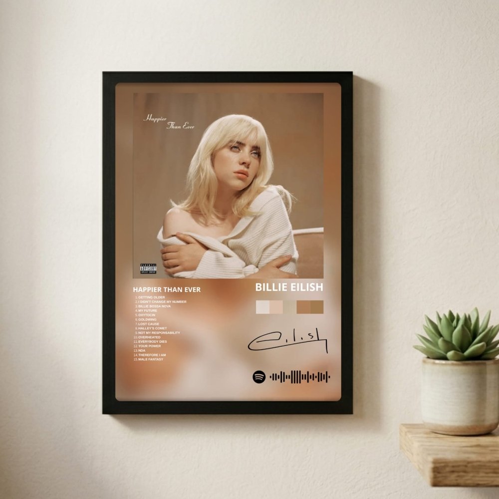 billie eilish - happier than ever - Vibes Districtbillie eilish - happier than ever poster GoldVibes District