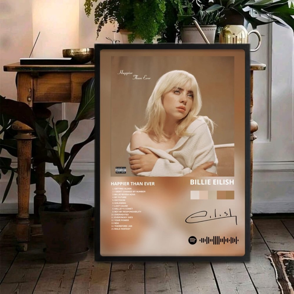 billie eilish - happier than ever - Vibes Districtbillie eilish - happier than ever poster GoldVibes District