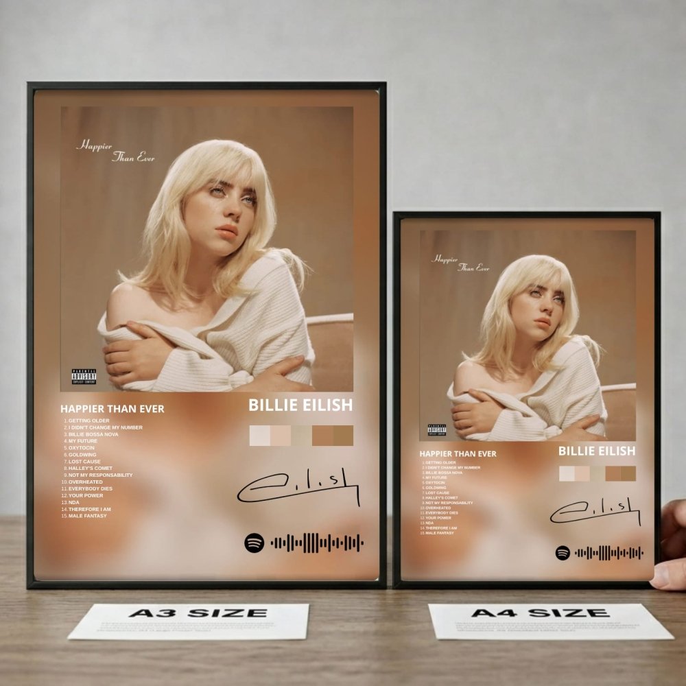 billie eilish - happier than ever - Vibes Districtbillie eilish - happier than ever poster GoldVibes District