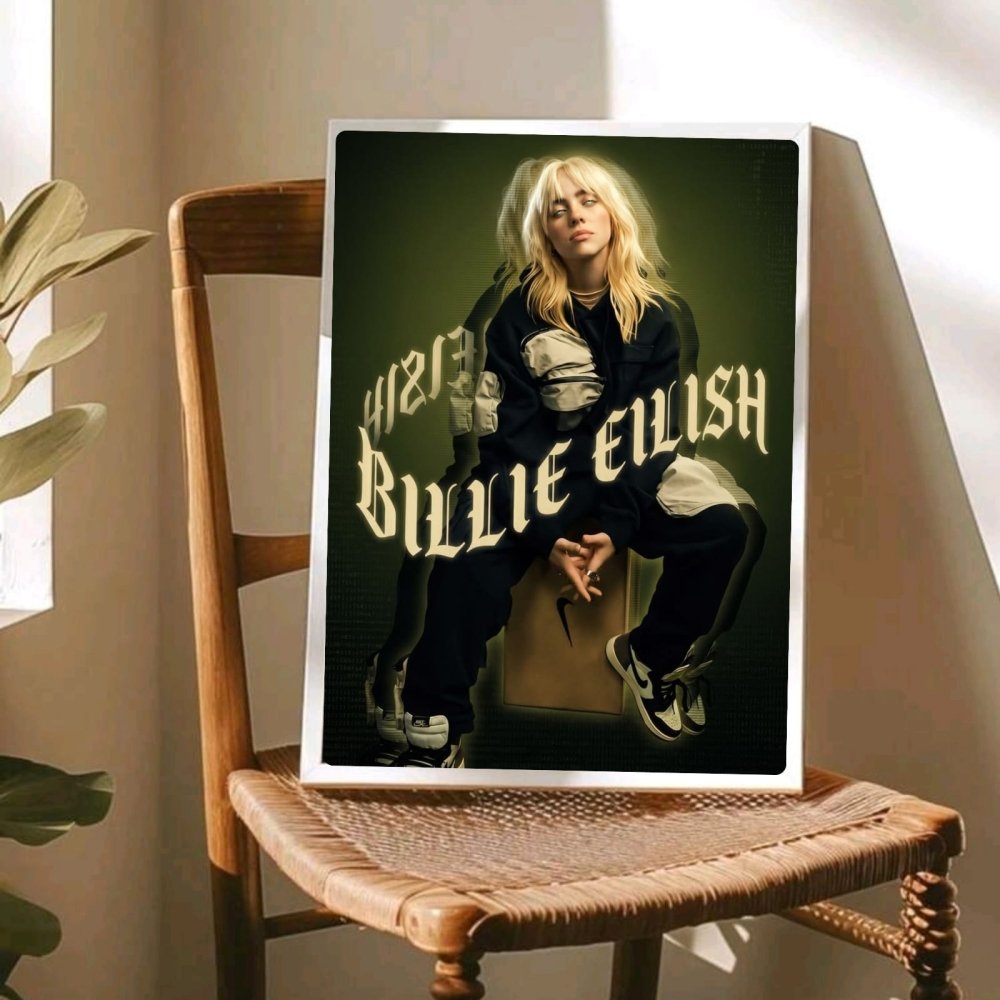 Billie Eilish - Happier Than Ever Poster with Frame - Vibes DistrictBillie Eilish - Happier Than Ever Poster with Frame poster GoldVibes District