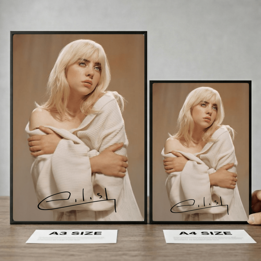 Billie Eilish - Happier Than Ever Poster with Frame - Vibes DistrictBillie Eilish - Happier Than Ever Poster with Frame poster GoldVibes District
