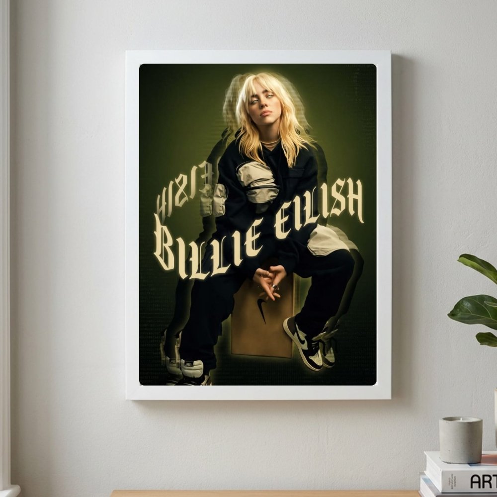 Billie Eilish - Happier Than Ever Poster with Frame - Vibes DistrictBillie Eilish - Happier Than Ever Poster with Frame poster GoldVibes District