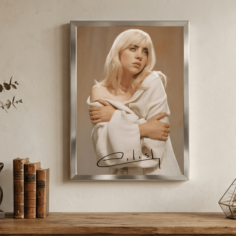 Billie Eilish - Happier Than Ever Poster with Frame - Vibes DistrictBillie Eilish - Happier Than Ever Poster with Frame poster GoldVibes District