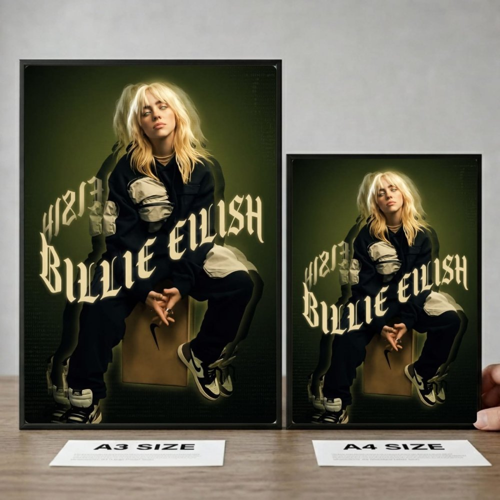 Billie Eilish - Happier Than Ever Poster with Frame - Vibes DistrictBillie Eilish - Happier Than Ever Poster with Frame poster GoldVibes District