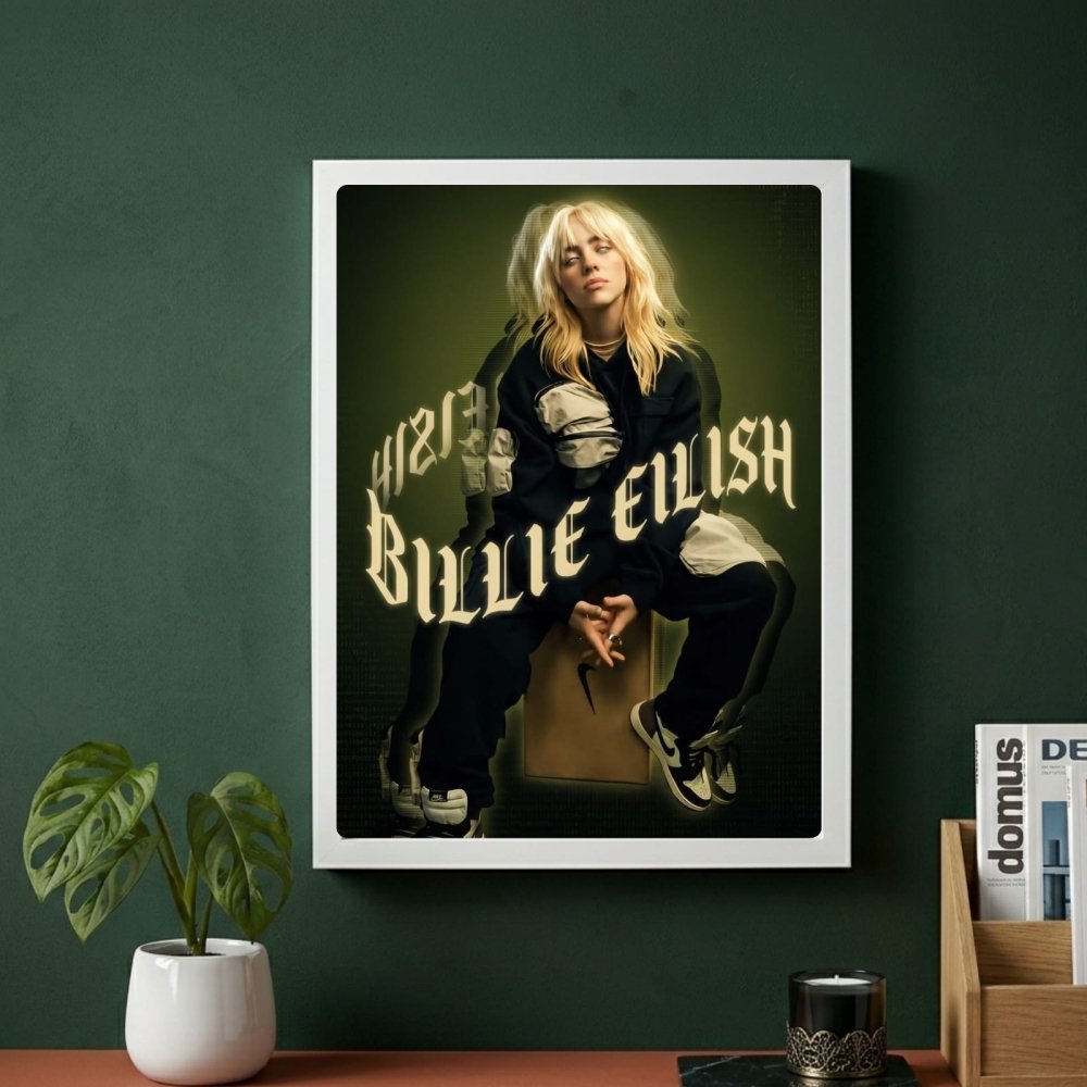 Billie Eilish - Happier Than Ever Poster with Frame - Vibes DistrictBillie Eilish - Happier Than Ever Poster with Frame poster GoldVibes District