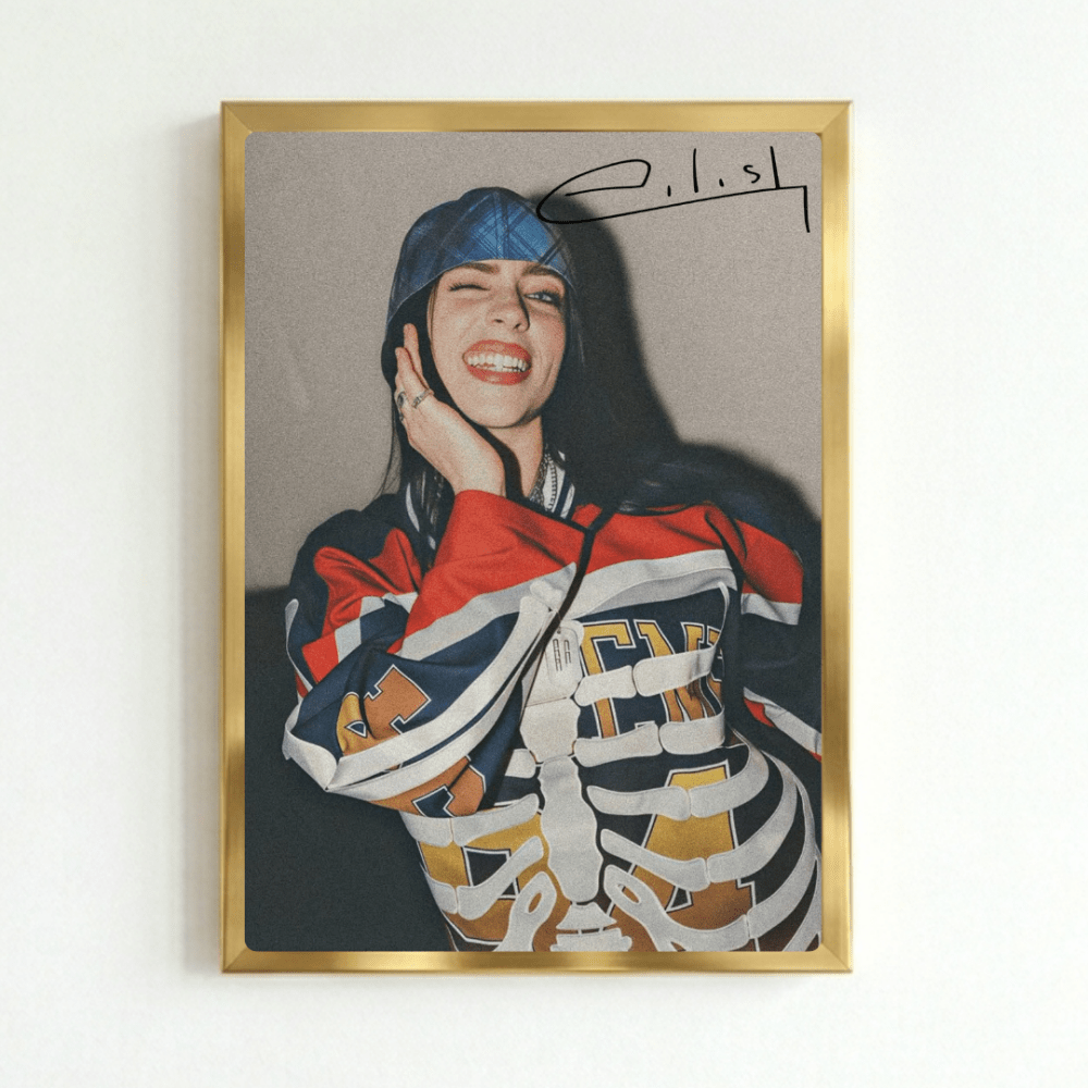 Billie Eilish - Hit Me Hard And Soft Poster with Frame - Vibes DistrictBillie Eilish - Hit Me Hard And Soft Poster with Frame poster GoldVibes District