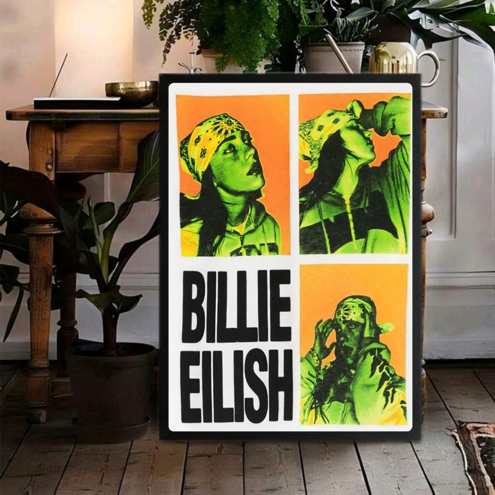 Billie Eilish - Hit Me Hard And Soft Poster with Frame - Vibes DistrictBillie Eilish - Hit Me Hard And Soft Poster with Frame poster GoldVibes District
