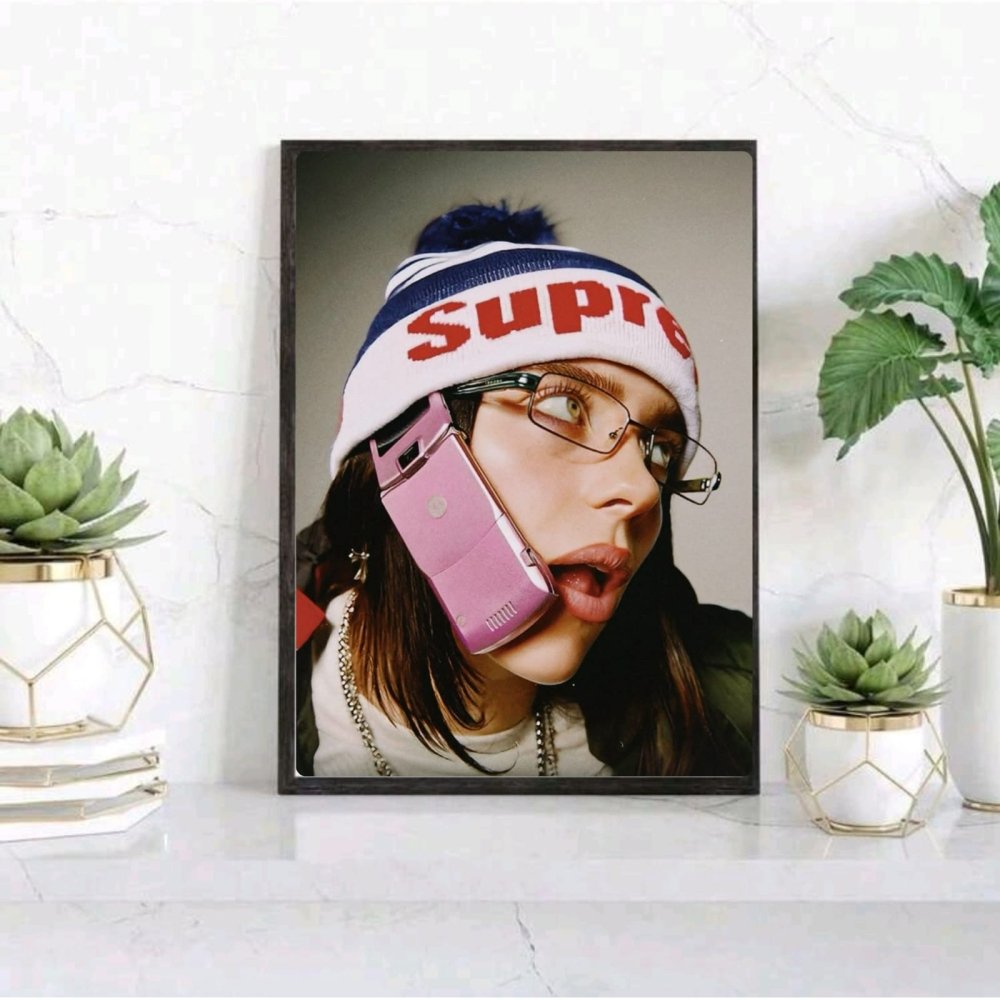 Billie Eilish - Hit Me Hard And Soft Poster with Frame - Vibes DistrictBillie Eilish - Hit Me Hard And Soft Poster with Frame poster SilverVibes District