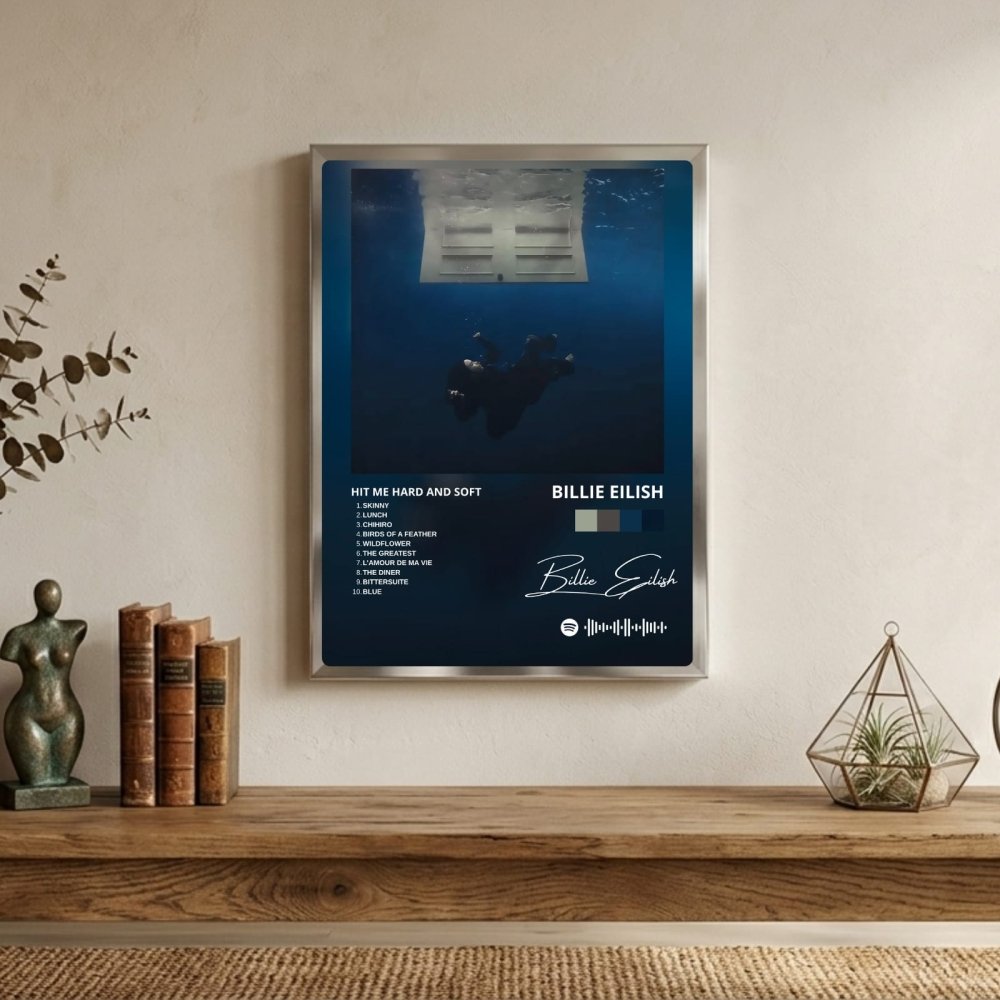 Billie Eilish - Hit Me Hard And Soft Poster with Frame - Vibes DistrictBillie Eilish - Hit Me Hard And Soft Poster with Frame poster SilverVibes District