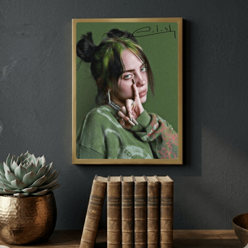 Billie Eilish - Hit Me Hard And Soft Poster with Frame - Vibes DistrictBillie Eilish - Hit Me Hard And Soft Poster with Frame poster GoldVibes District