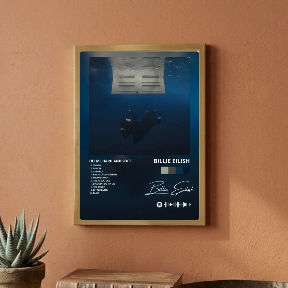 Billie Eilish - Hit Me Hard And Soft Poster with Frame - Vibes DistrictBillie Eilish - Hit Me Hard And Soft Poster with Frame poster SilverVibes District