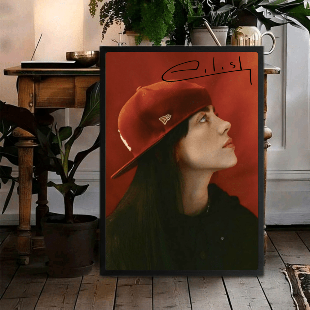 Billie Eilish - Hit Me Hard And Soft Poster with Frame - Vibes DistrictBillie Eilish - Hit Me Hard And Soft Poster with Frame poster GoldVibes District