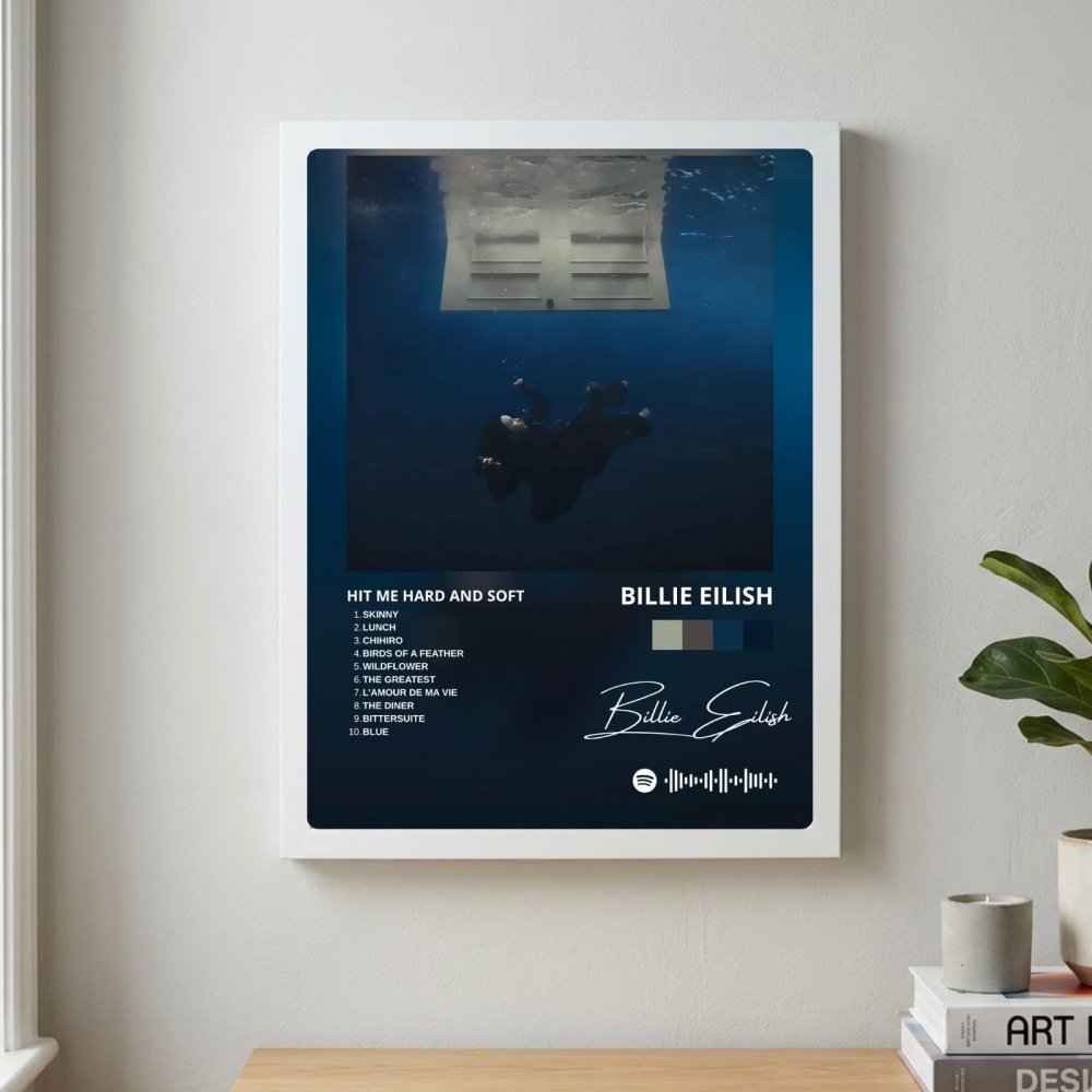 Billie Eilish - Hit Me Hard And Soft Poster with Frame - Vibes DistrictBillie Eilish - Hit Me Hard And Soft Poster with Frame poster SilverVibes District