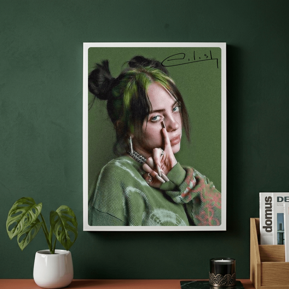 Billie Eilish - Hit Me Hard And Soft Poster with Frame - Vibes DistrictBillie Eilish - Hit Me Hard And Soft Poster with Frame poster GoldVibes District