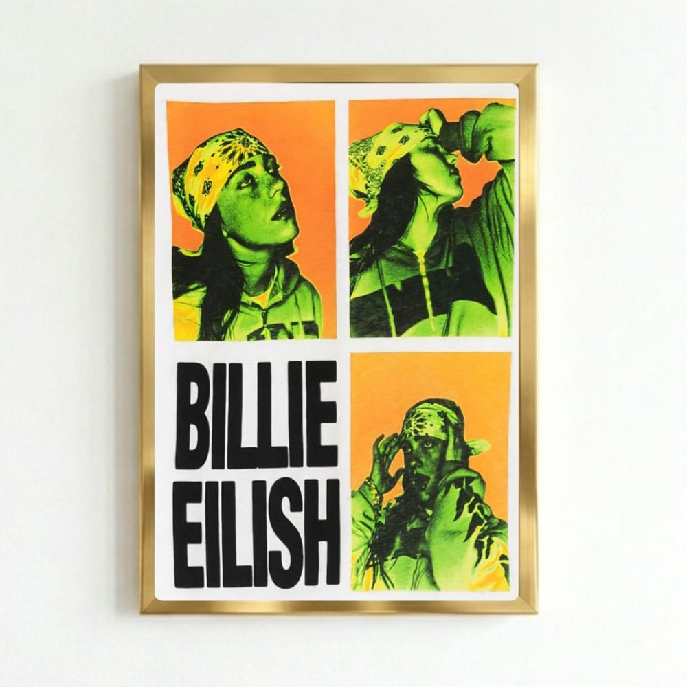 Billie Eilish - Hit Me Hard And Soft Poster with Frame - Vibes DistrictBillie Eilish - Hit Me Hard And Soft Poster with Frame poster GoldVibes District