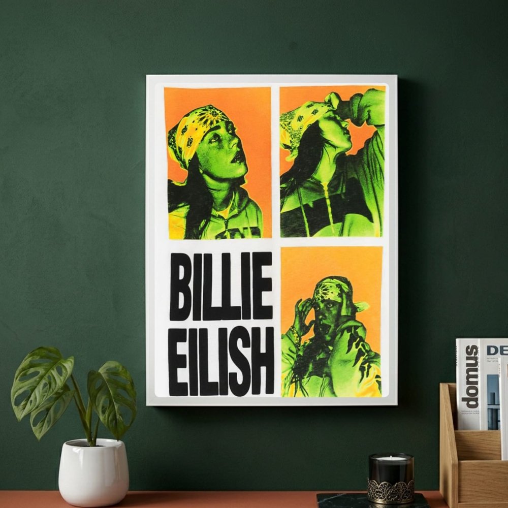 Billie Eilish - Hit Me Hard And Soft Poster with Frame - Vibes DistrictBillie Eilish - Hit Me Hard And Soft Poster with Frame poster GoldVibes District