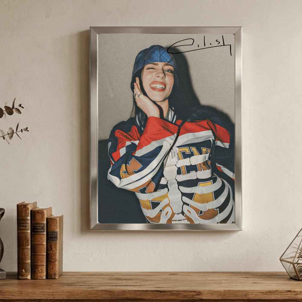 Billie Eilish - Hit Me Hard And Soft Poster with Frame - Vibes DistrictBillie Eilish - Hit Me Hard And Soft Poster with Frame poster GoldVibes District
