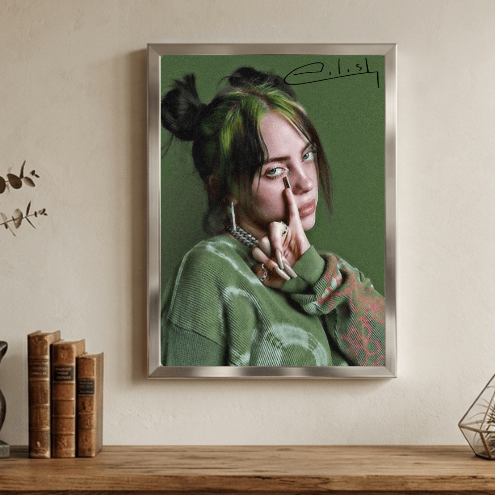 Billie Eilish - Hit Me Hard And Soft Poster with Frame - Vibes DistrictBillie Eilish - Hit Me Hard And Soft Poster with Frame poster GoldVibes District