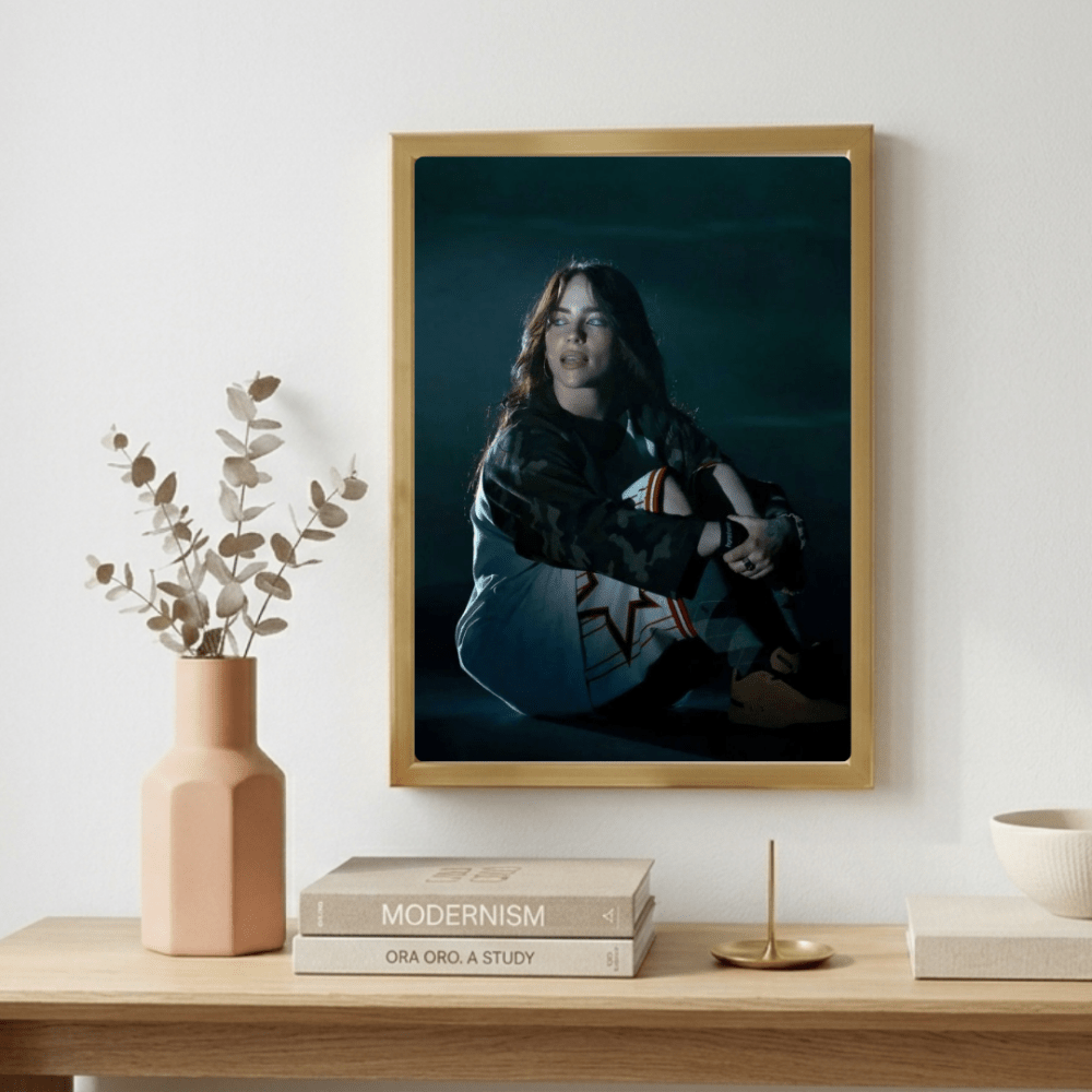 Billie Eilish - Hit Me Hard And Soft Poster with Frame - Vibes DistrictBillie Eilish - Hit Me Hard And Soft Poster with Frame poster GoldVibes District