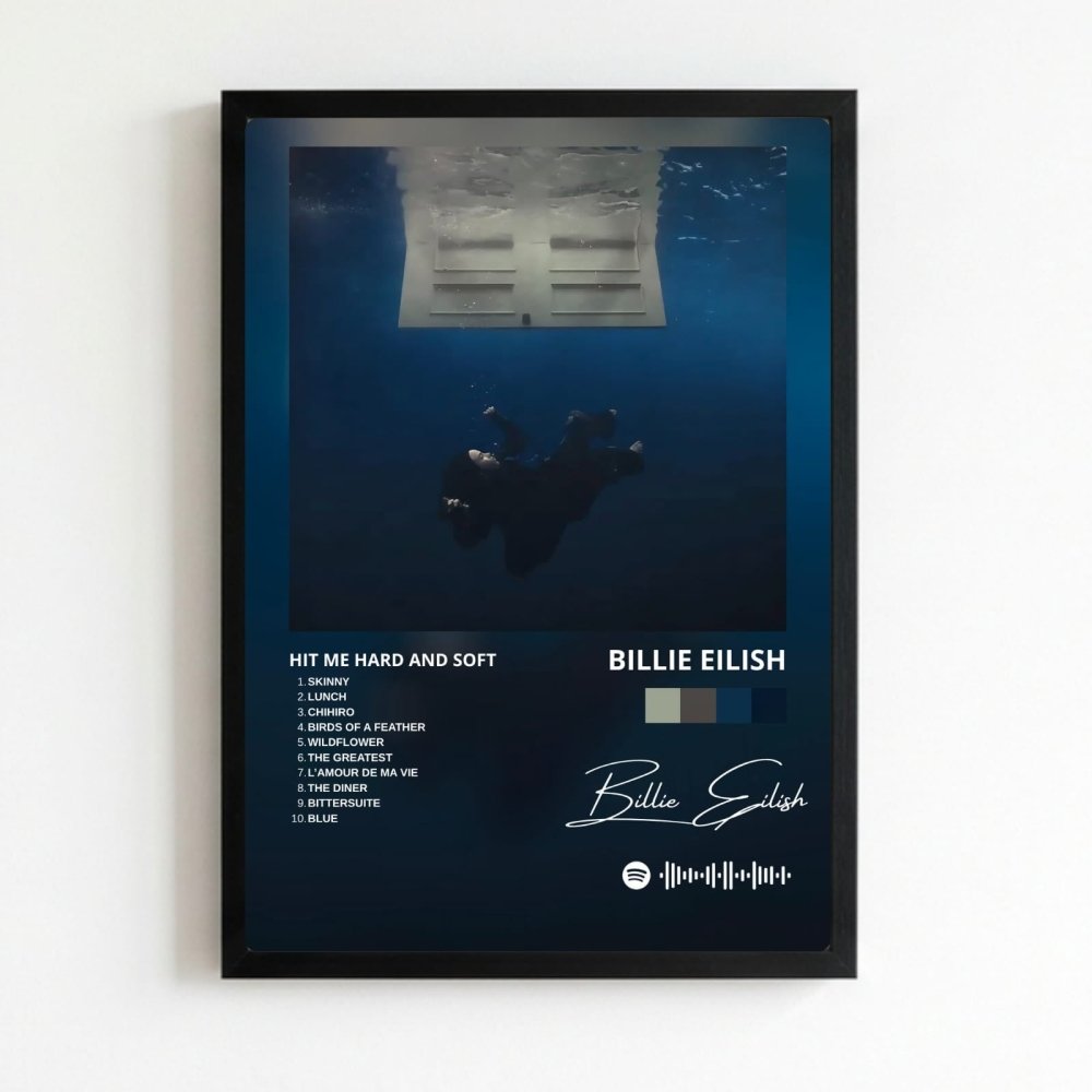 Billie Eilish - Hit Me Hard And Soft Poster with Frame - Vibes DistrictBillie Eilish - Hit Me Hard And Soft Poster with Frame poster NeroVibes District