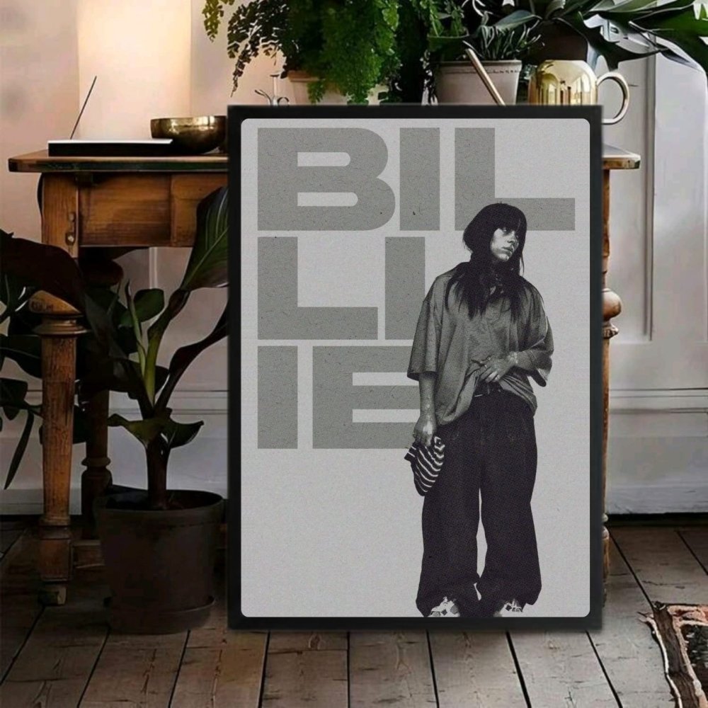 Billie Eilish - Hit Me Hard And Soft Poster with Frame - Vibes DistrictBillie Eilish - Hit Me Hard And Soft Poster with Frame poster GoldVibes District