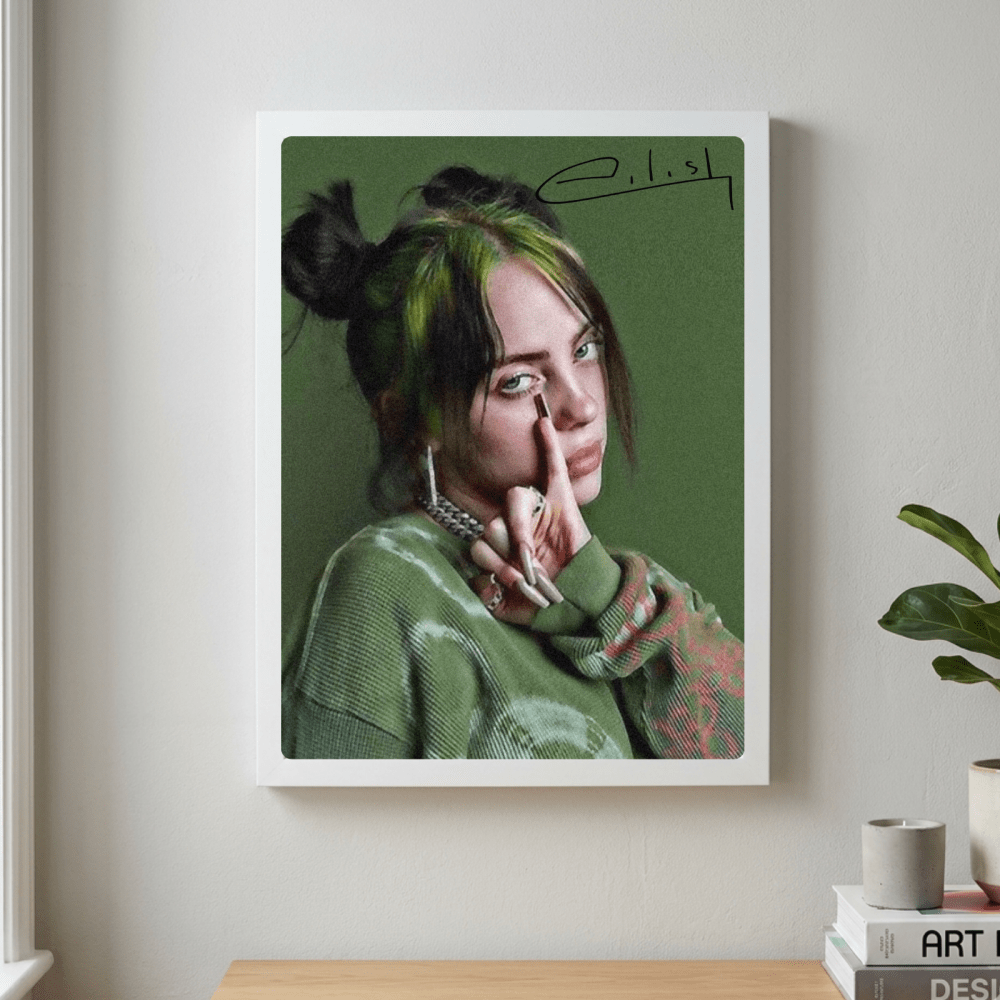 Billie Eilish - Hit Me Hard And Soft Poster with Frame - Vibes DistrictBillie Eilish - Hit Me Hard And Soft Poster with Frame poster GoldVibes District