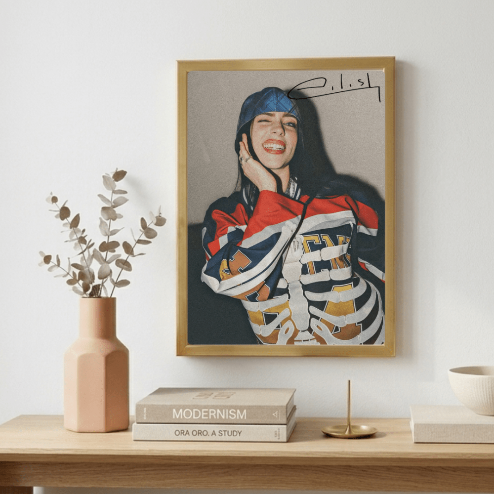Billie Eilish - Hit Me Hard And Soft Poster with Frame - Vibes DistrictBillie Eilish - Hit Me Hard And Soft Poster with Frame poster GoldVibes District