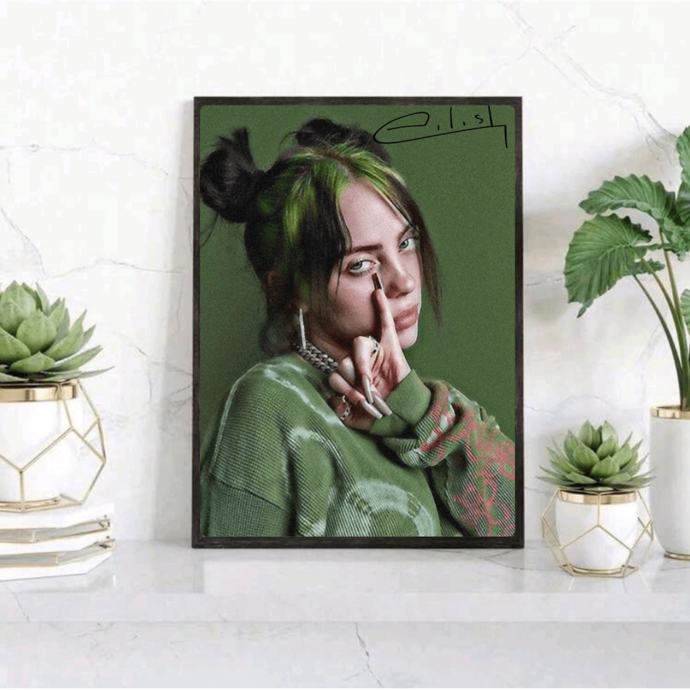 Billie Eilish - Hit Me Hard And Soft Poster with Frame - Vibes DistrictBillie Eilish - Hit Me Hard And Soft Poster with Frame poster GoldVibes District