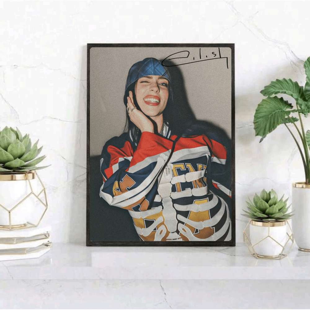 Billie Eilish - Hit Me Hard And Soft Poster with Frame - Vibes DistrictBillie Eilish - Hit Me Hard And Soft Poster with Frame poster GoldVibes District