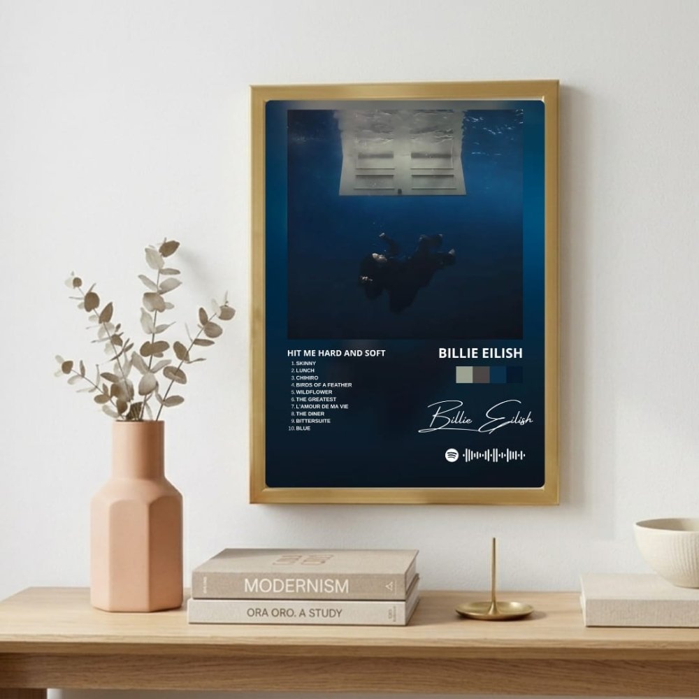 Billie Eilish - Hit Me Hard And Soft Poster with Frame - Vibes DistrictBillie Eilish - Hit Me Hard And Soft Poster with Frame poster SilverVibes District