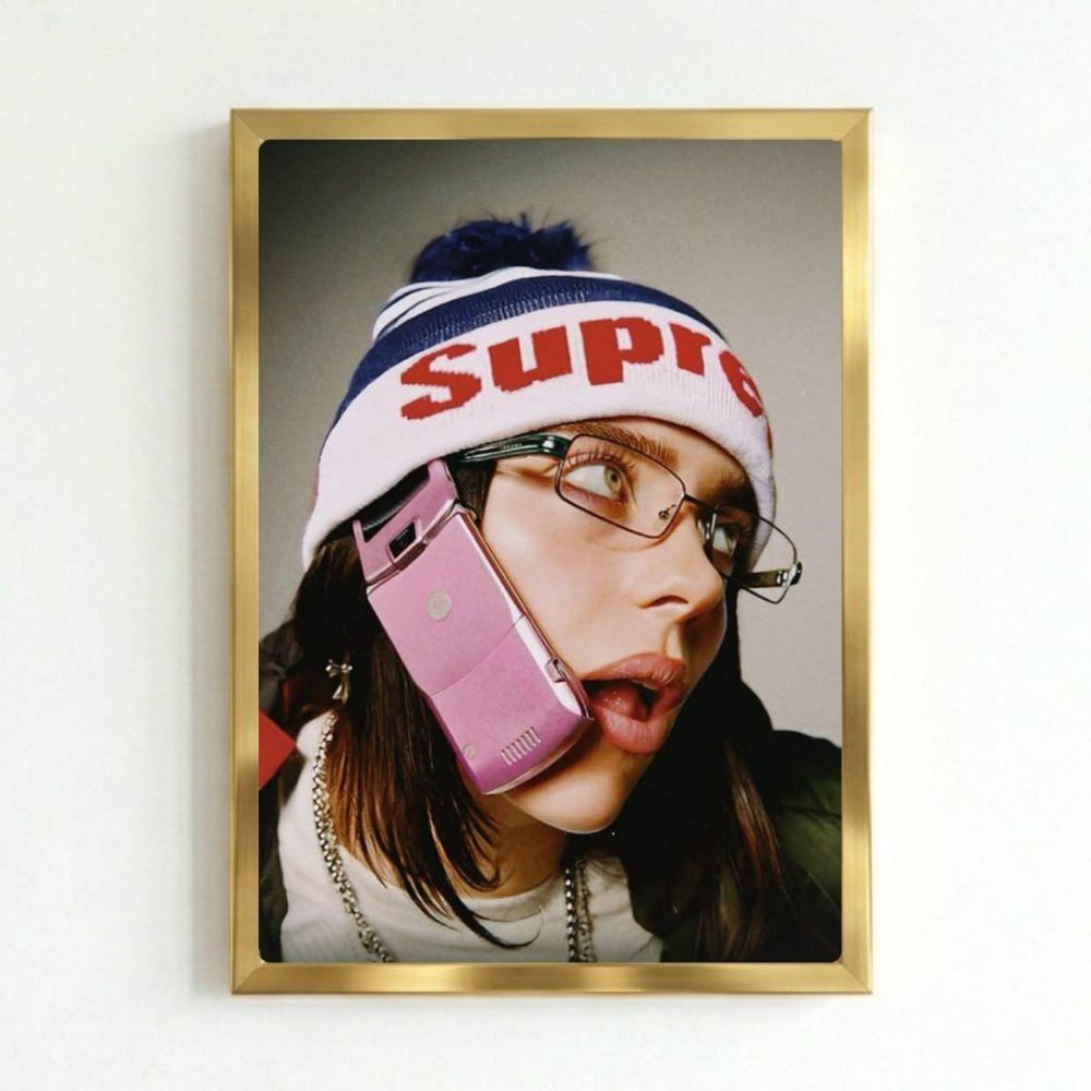 Billie Eilish - Hit Me Hard And Soft Poster with Frame - Vibes DistrictBillie Eilish - Hit Me Hard And Soft Poster with Frame poster GoldVibes District