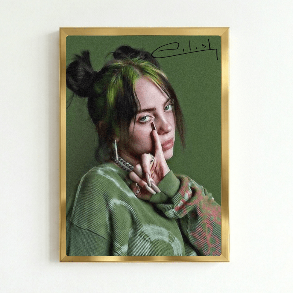 Billie Eilish - Hit Me Hard And Soft Poster with Frame - Vibes DistrictBillie Eilish - Hit Me Hard And Soft Poster with Frame poster GoldVibes District