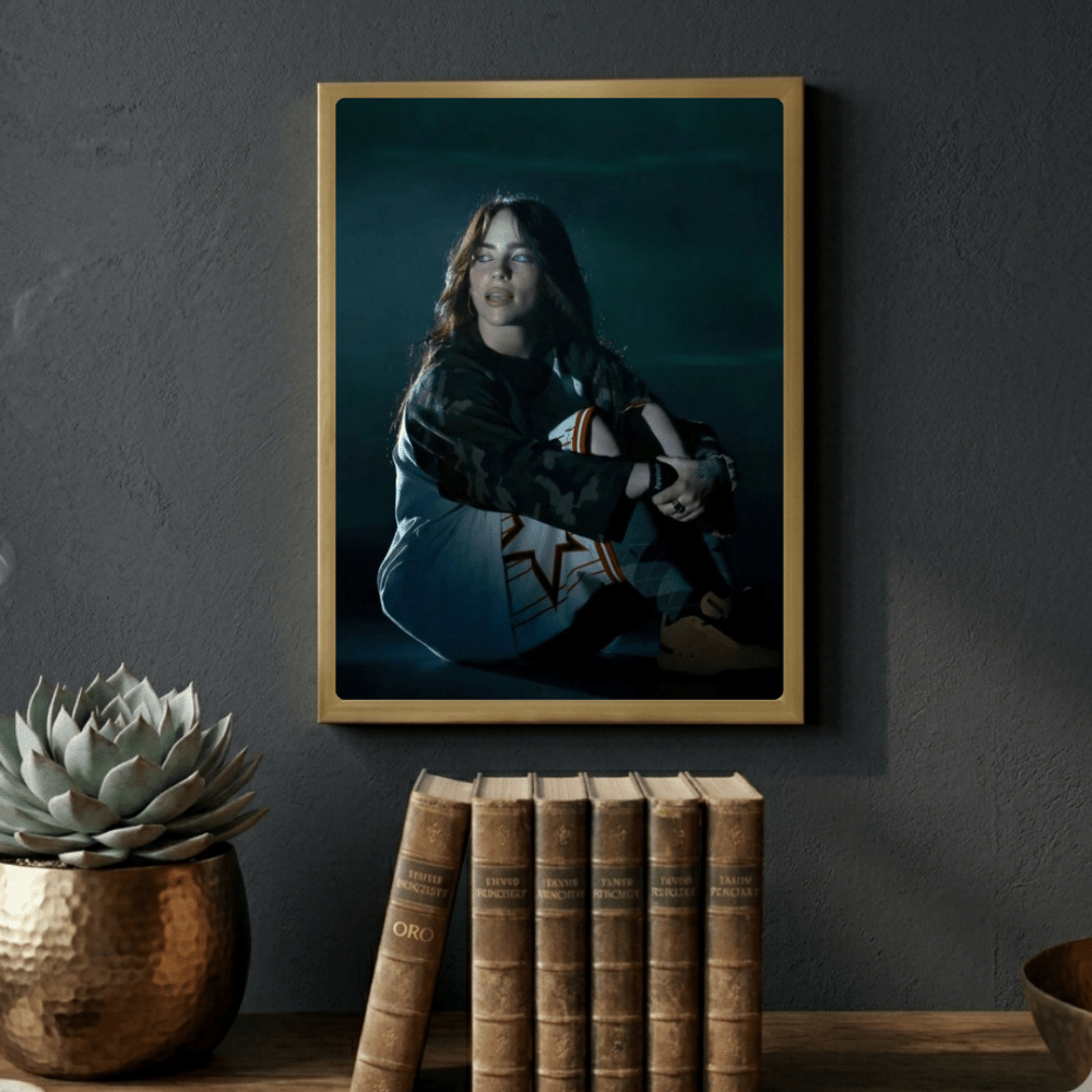 Billie Eilish - Hit Me Hard And Soft Poster with Frame - Vibes DistrictBillie Eilish - Hit Me Hard And Soft Poster with Frame poster GoldVibes District