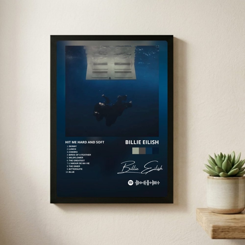 Billie Eilish - Hit Me Hard And Soft Poster with Frame - Vibes DistrictBillie Eilish - Hit Me Hard And Soft Poster with Frame poster SilverVibes District
