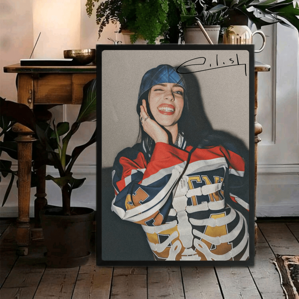 Billie Eilish - Hit Me Hard And Soft Poster with Frame - Vibes DistrictBillie Eilish - Hit Me Hard And Soft Poster with Frame poster GoldVibes District