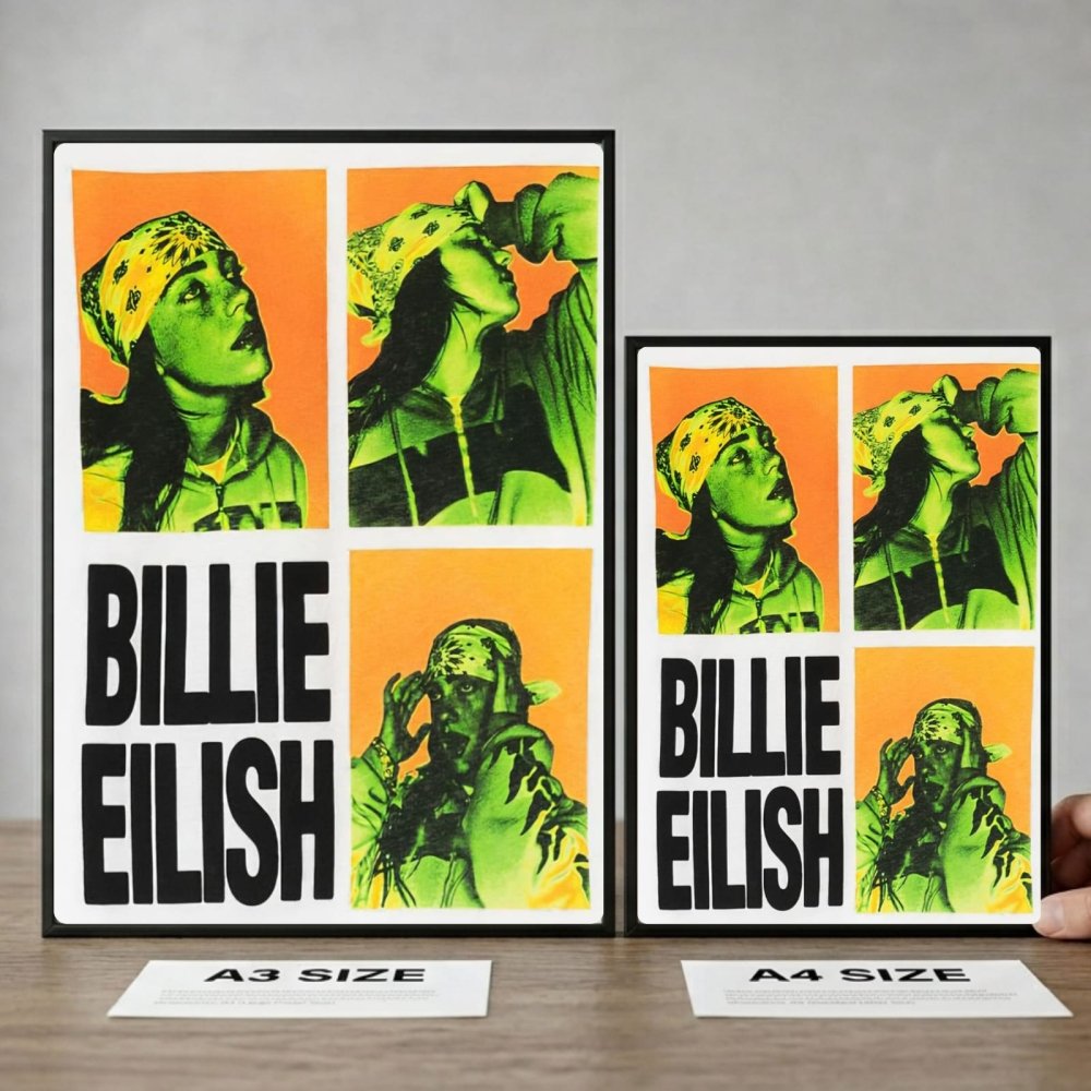 Billie Eilish - Hit Me Hard And Soft Poster with Frame - Vibes DistrictBillie Eilish - Hit Me Hard And Soft Poster with Frame poster GoldVibes District