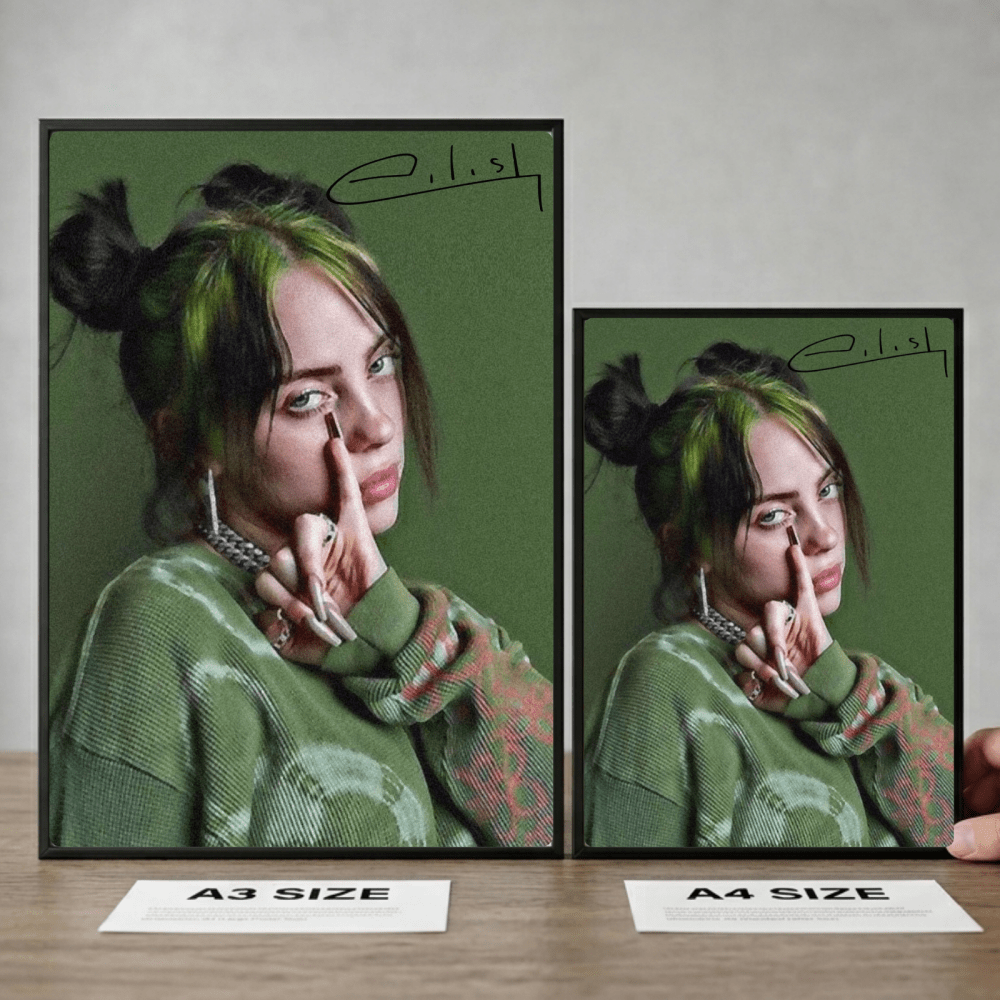 Billie Eilish - Hit Me Hard And Soft Poster with Frame - Vibes DistrictBillie Eilish - Hit Me Hard And Soft Poster with Frame poster GoldVibes District