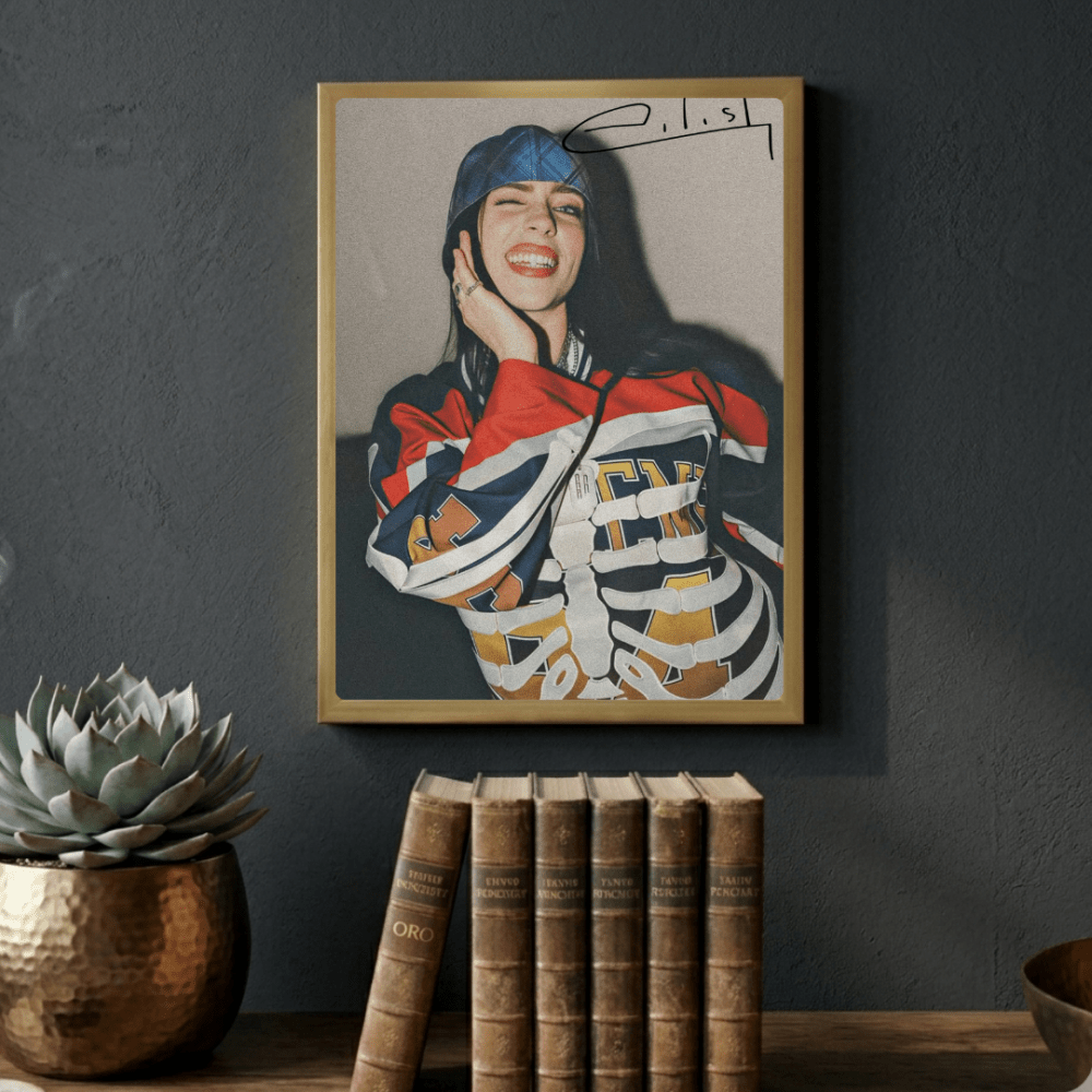Billie Eilish - Hit Me Hard And Soft Poster with Frame - Vibes DistrictBillie Eilish - Hit Me Hard And Soft Poster with Frame poster GoldVibes District