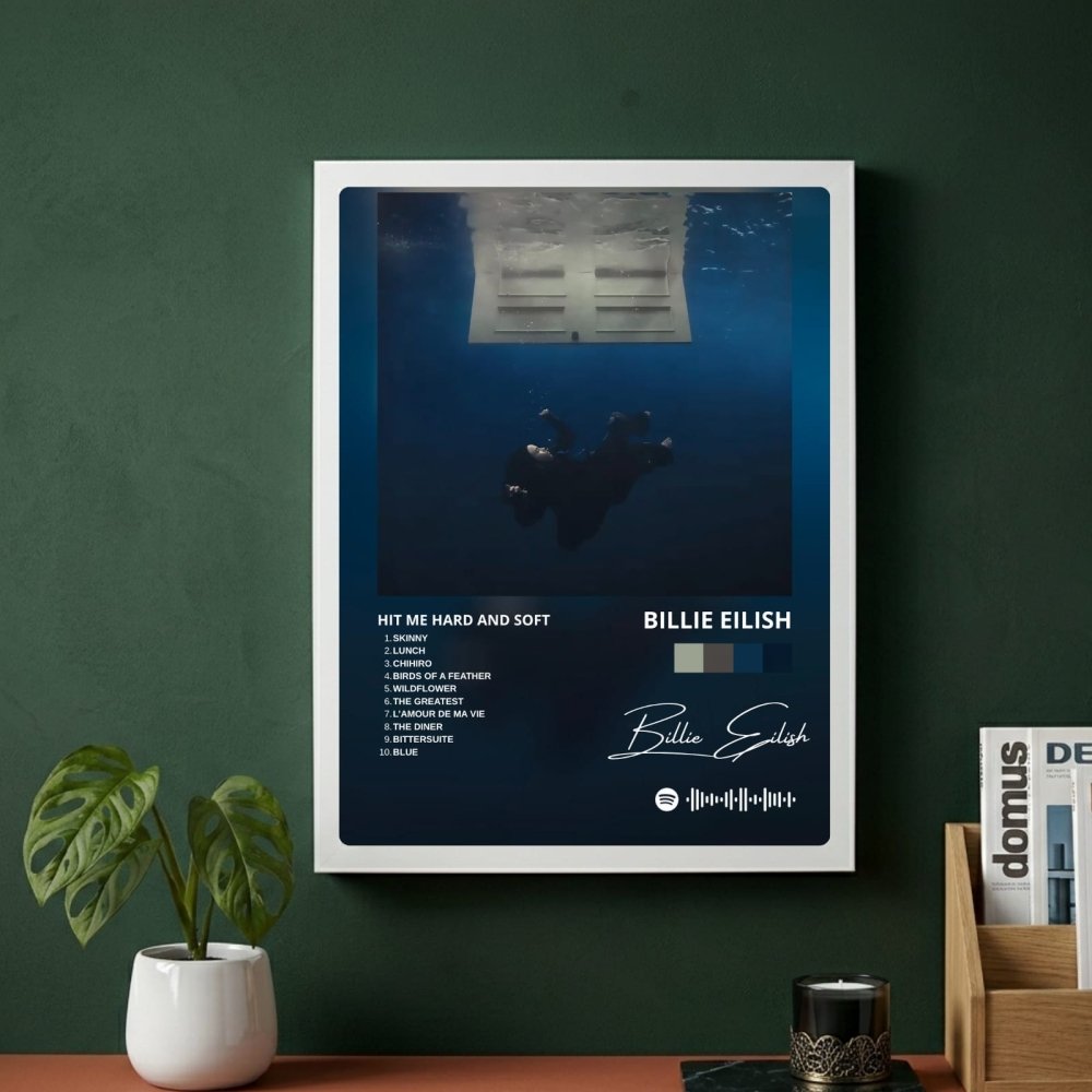 Billie Eilish - Hit Me Hard And Soft Poster with Frame - Vibes DistrictBillie Eilish - Hit Me Hard And Soft Poster with Frame poster SilverVibes District