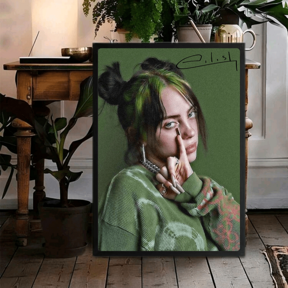Billie Eilish - Hit Me Hard And Soft Poster with Frame - Vibes DistrictBillie Eilish - Hit Me Hard And Soft Poster with Frame poster GoldVibes District