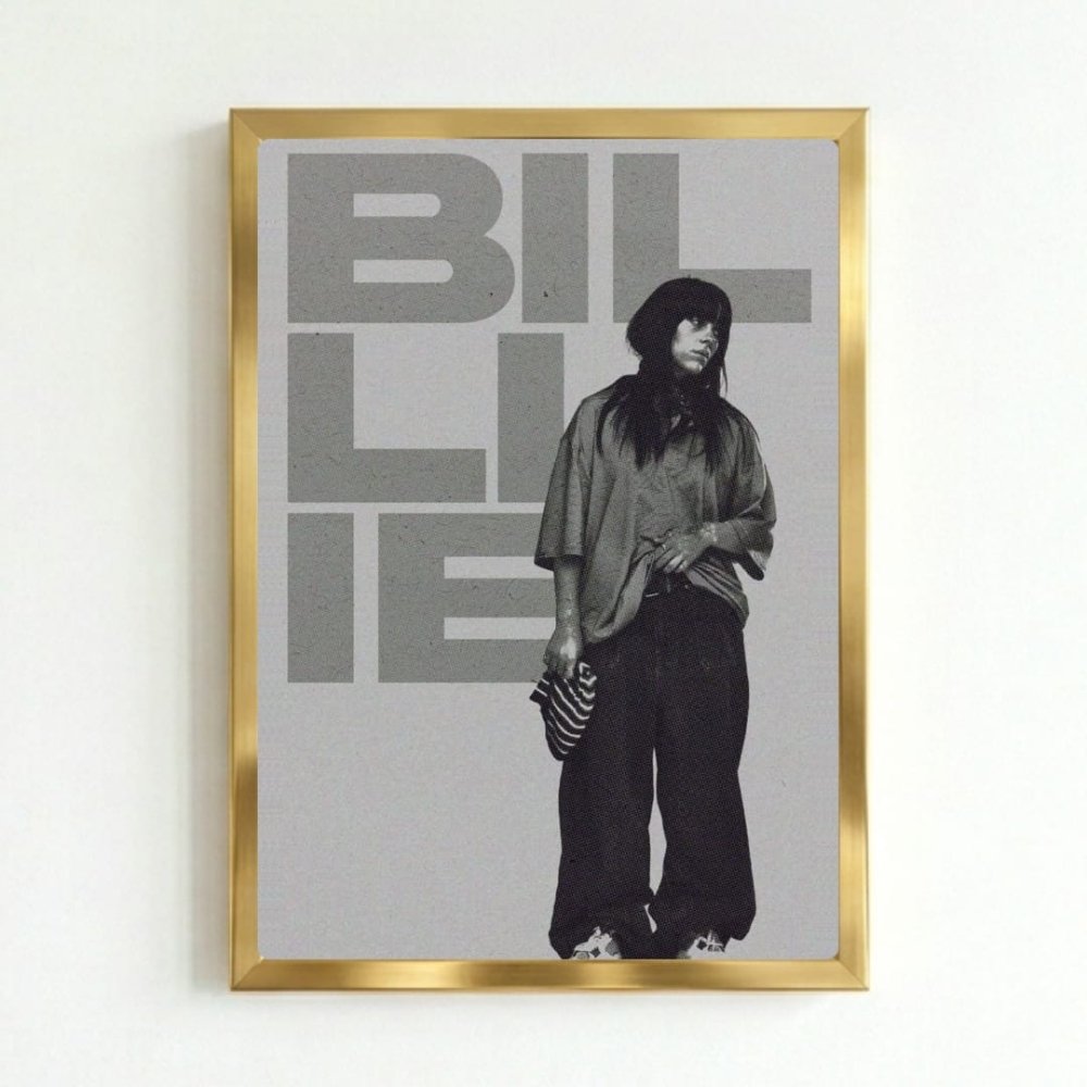 Billie Eilish - Hit Me Hard And Soft Poster with Frame - Vibes DistrictBillie Eilish - Hit Me Hard And Soft Poster with Frame poster GoldVibes District