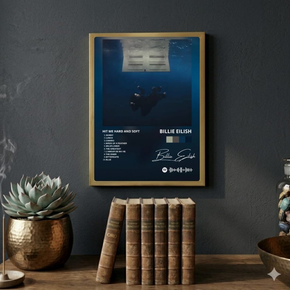 Billie Eilish - Hit Me Hard And Soft Poster with Frame - Vibes DistrictBillie Eilish - Hit Me Hard And Soft Poster with Frame poster SilverVibes District