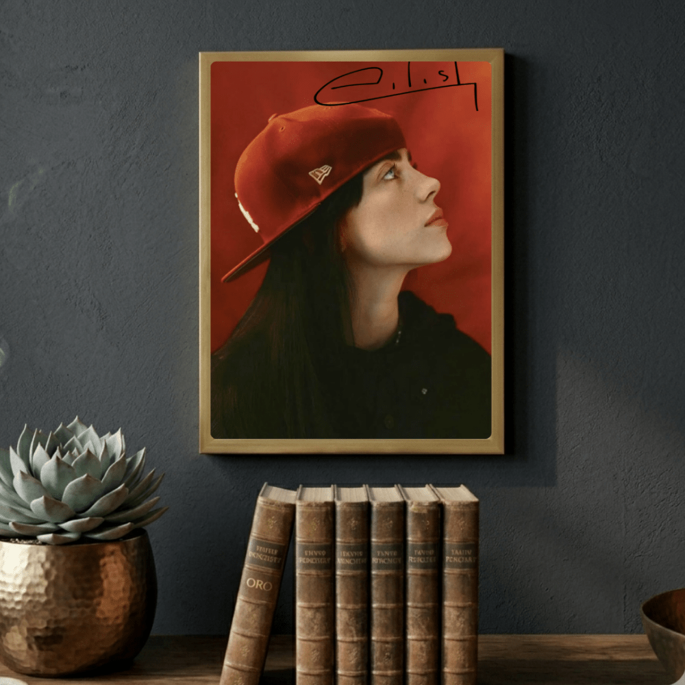 Billie Eilish - Hit Me Hard And Soft Poster with Frame - Vibes DistrictBillie Eilish - Hit Me Hard And Soft Poster with Frame poster GoldVibes District