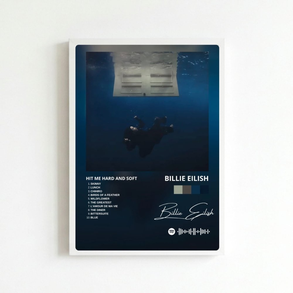 Billie Eilish - Hit Me Hard And Soft Poster with Frame - Vibes DistrictBillie Eilish - Hit Me Hard And Soft Poster with Frame poster BiancoVibes District