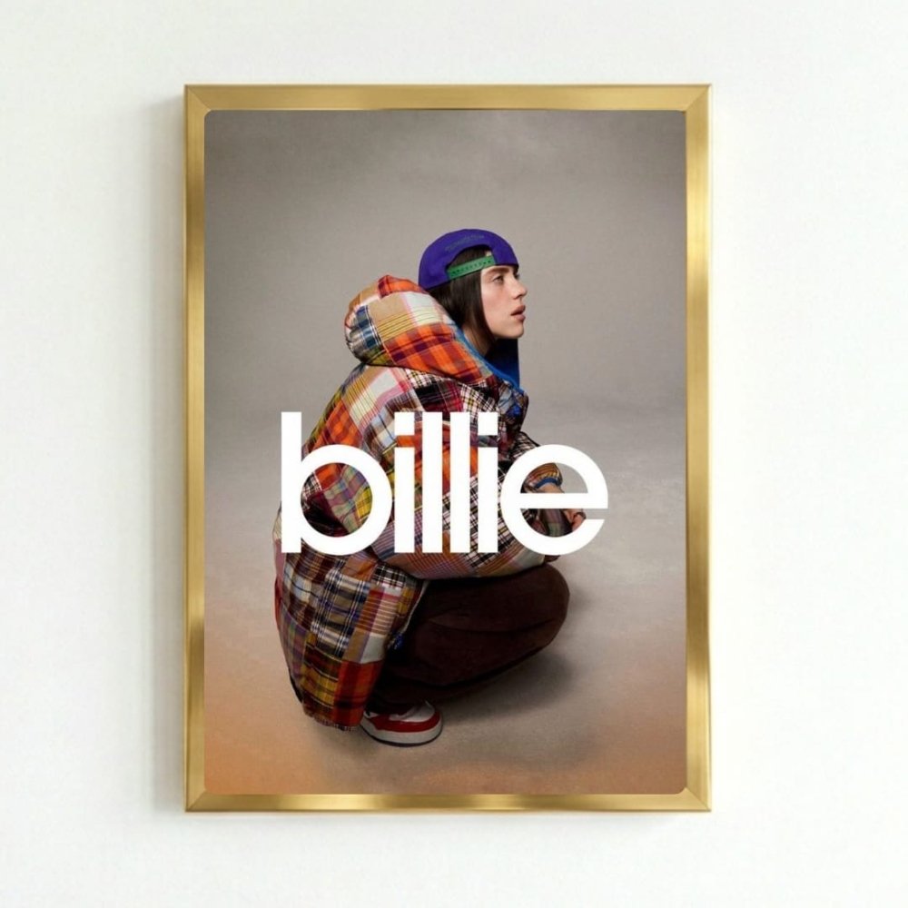 Billie Eilish - Hit Me Hard And Soft Poster with Frame - Vibes DistrictBillie Eilish - Hit Me Hard And Soft Poster with Frame poster GoldVibes District