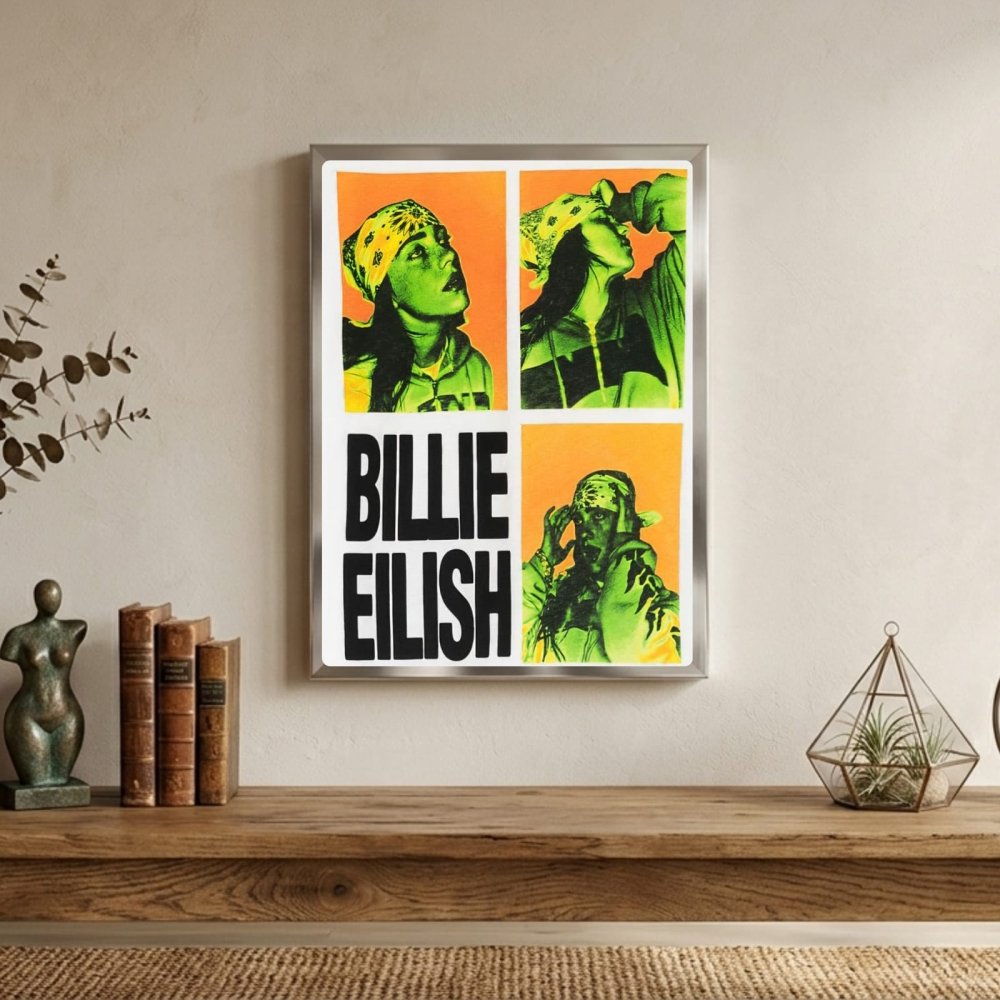 Billie Eilish - Hit Me Hard And Soft Poster with Frame - Vibes DistrictBillie Eilish - Hit Me Hard And Soft Poster with Frame poster GoldVibes District